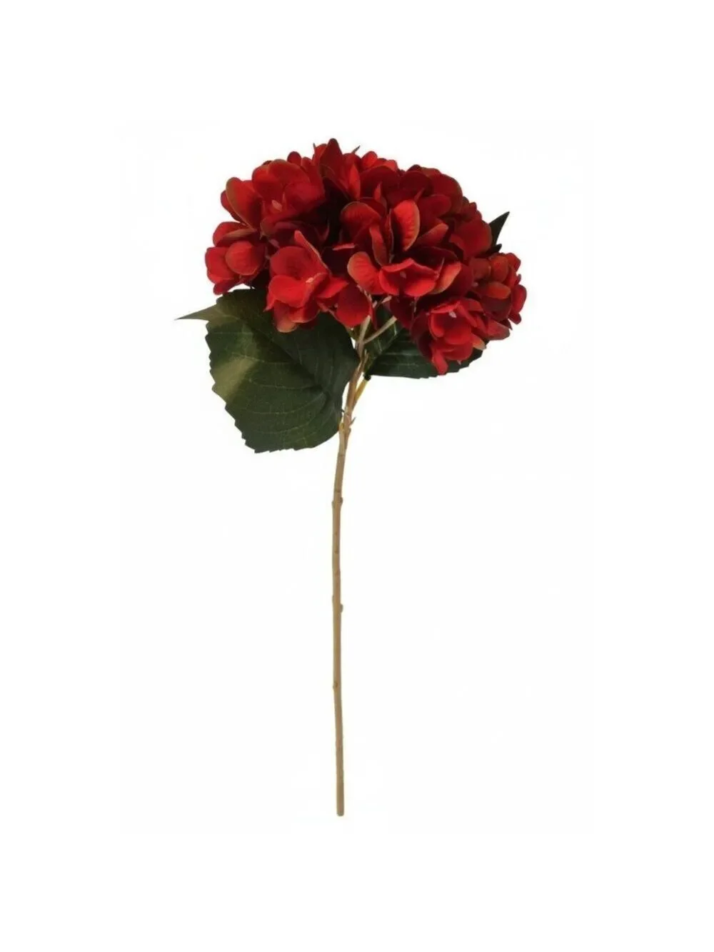 Red Artificial Hydrangea Stem Silk Flower Deep Red Faux Floral Wedding Decor
